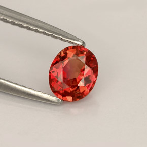 Zaffiro naturale arancione da 0,64 ct, taglio ovale, VVS-VS