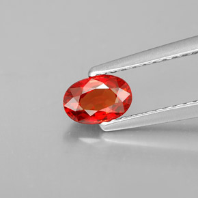 Zaffiro naturale arancione da 0,60 ct, taglio ovale, VVS-VS