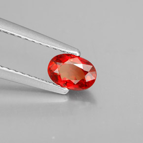 Zaffiro naturale arancione da 0,60 ct, taglio ovale, VVS-VS