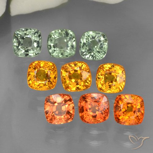 Zaffiro naturale multicolore da 5,01 ct, taglio a cuscino, VVS-VS
