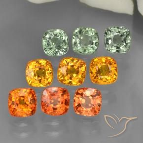 Zaffiro naturale multicolore da 5,01 ct, taglio a cuscino, VVS-VS