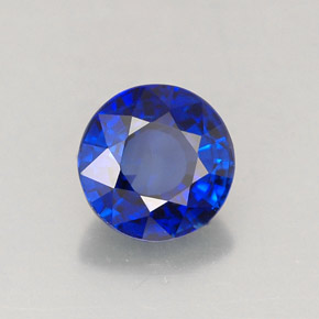 Zaffiro naturale blu da 1,11 ct, taglio rotondo, VVS-VS