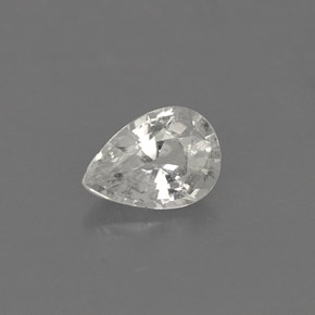 Zaffiro naturale bianco da 0,39 ct, taglio a pera, VS