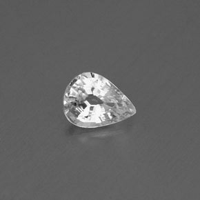 Zaffiro naturale bianco da 0,40 ct, taglio a pera, VS