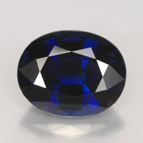 Zaffiro naturale blu da 5,95 ct, taglio ovale, VVS