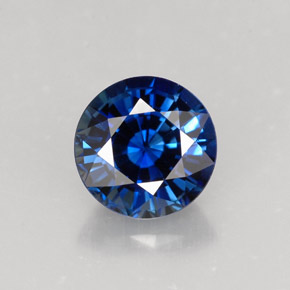 Zaffiro naturale blu da 1,59 ct, taglio rotondo, VVS-VS