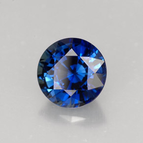 Zaffiro naturale blu da 1,59 ct, taglio rotondo, VVS-VS