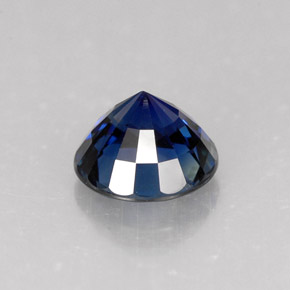 Zaffiro naturale blu da 1,59 ct, taglio rotondo, VVS-VS