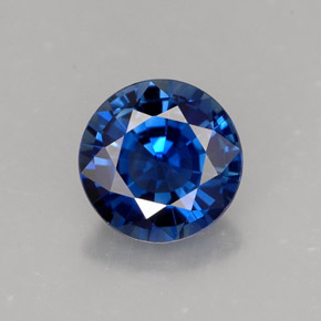 Zaffiro naturale blu da 1,34 ct, taglio rotondo, VVS
