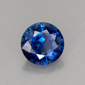 Zaffiro naturale blu da 1,34 ct, taglio rotondo, VVS