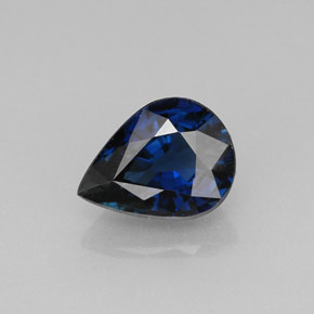 Zaffiro naturale blu da 1,42 ct, taglio a pera, VVS