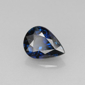 Zaffiro naturale blu da 1,42 ct, taglio a pera, VVS