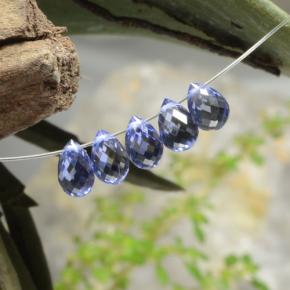 Zaffiro naturale blu da 3,73 ct, briolette, VVS-VS