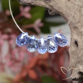 Gemme di Zaffiro Blu pastello naturale da 3.88 ct, Taglio briolette, VVS-VS