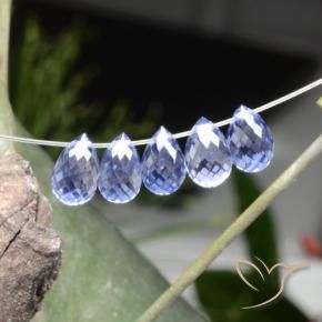 Gemme di Zaffiro Viola Blu naturale da 3.97 ct, Taglio briolette, VVS-VS