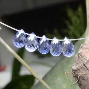 Gemme di Zaffiro Viola Blu naturale da 3.97 ct, Taglio briolette, VVS-VS