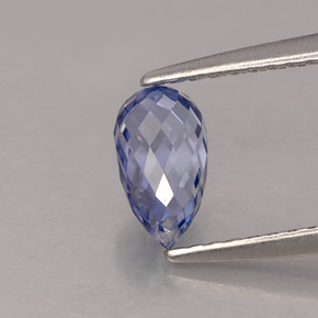 Zaffiro naturale blu da 1,19 ct, briolette, VVS