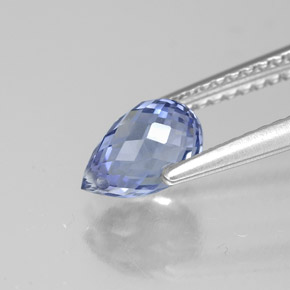 Zaffiro naturale blu da 1,52 ct, briolette, VVS-VS