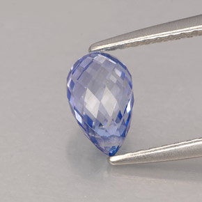 Zaffiro naturale blu da 1,45 ct, briolette, VVS-VS
