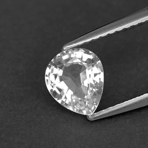 Zaffiro naturale bianco da 1,00 ct, taglio a pera, VVS-VS