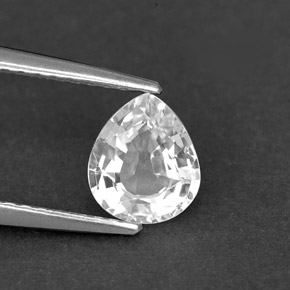 Zaffiro naturale bianco da 1,00 ct, taglio a pera, VVS-VS