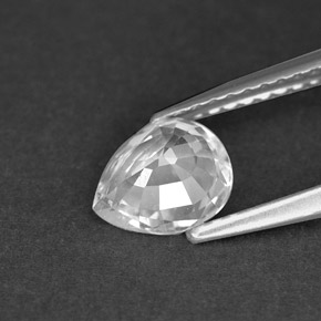 Zaffiro naturale bianco da 1,00 ct, taglio a pera, VVS-VS
