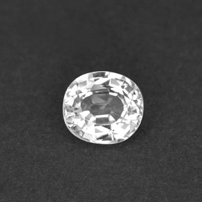 Zaffiro naturale bianco da 1,04 ct, taglio ovale, VVS-VS