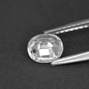 Zaffiro naturale bianco da 1,04 ct, taglio ovale, VVS-VS