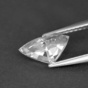 Zaffiro naturale bianco da 1,62 ct, trillion, VVS