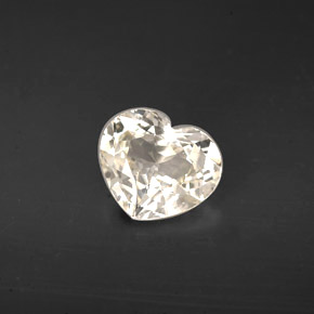 Zaffiro naturale bianco da 1,77 ct, a forma di cuore, VVS-VS