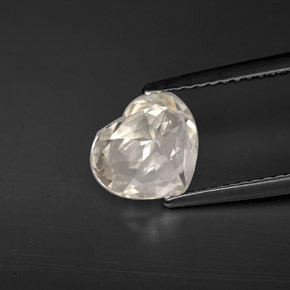 Zaffiro naturale bianco da 1,77 ct, a forma di cuore, VVS-VS