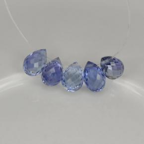 Zaffiro naturale blu da  ct, briolette, VVS-VS