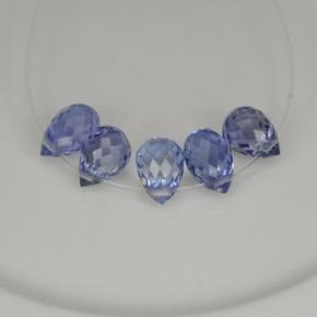 Zaffiro naturale blu da  ct, briolette, VVS-VS