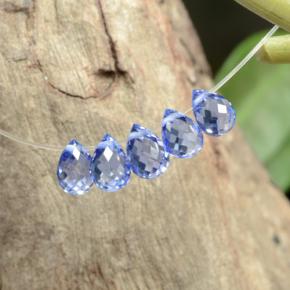 Zaffiro naturale blu da 2,06 ct, briolette, VVS-VS