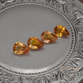 Gemme di Zaffiro Arancione scuro naturale da 2.89 ct, Forma a pera, VVS-VS