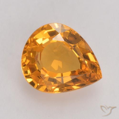 0.73ct Naturale Dark Orange  Zaffiro, Forma a pera, VS