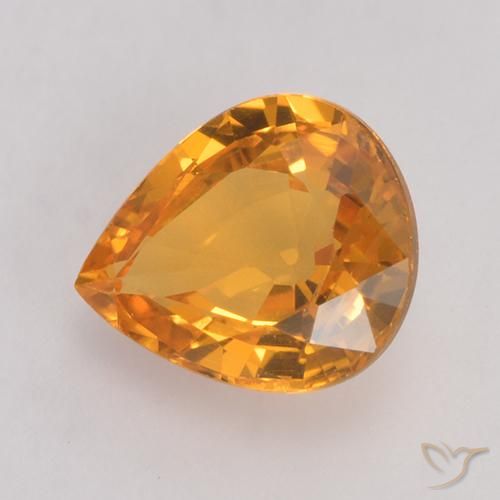 Zaffiro Dark Orange  naturale da 0.73 ct, Forma a pera, VS