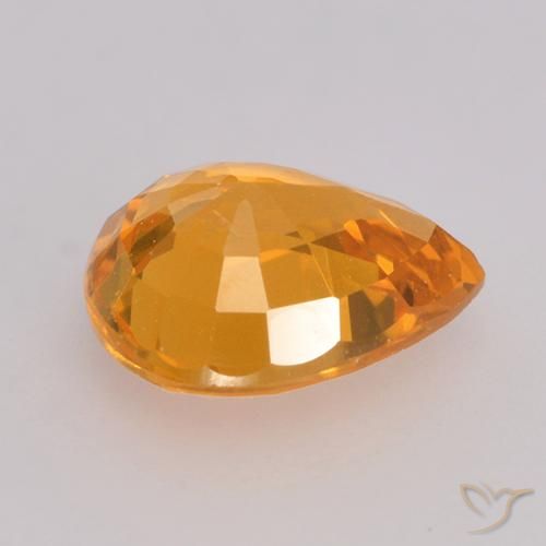 Zaffiro Dark Orange  naturale da 0.73 ct, Forma a pera, VS