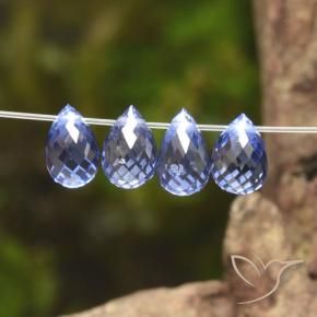 Gemme di Zaffiro Blu scuro naturale da 1.97 ct, Taglio briolette, VVS-VS