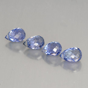 Zaffiro naturale blu da  ct, briolette, VVS-VS