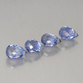 Zaffiro naturale blu da  ct, briolette, VVS-VS