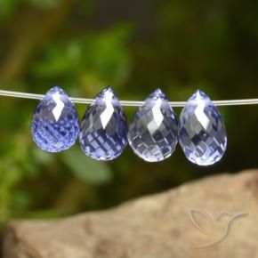 Gemme di Zaffiro Blu scuro naturale da 2.39 ct, Taglio briolette, VVS-VS
