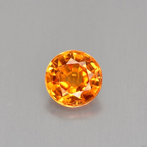Zaffiro naturale arancione da 0,54 ct, taglio rotondo, VS