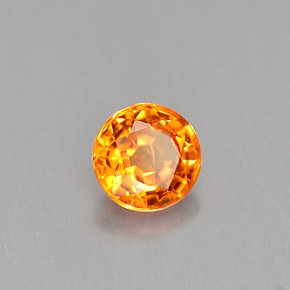 Zaffiro naturale arancione da 0,54 ct, taglio rotondo, VS