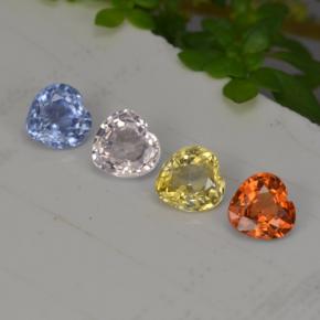 Zaffiro naturale multicolore da 1,12 ct, a forma di cuore, VS