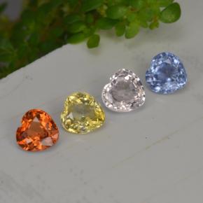 Zaffiro naturale multicolore da 1,12 ct, a forma di cuore, VS