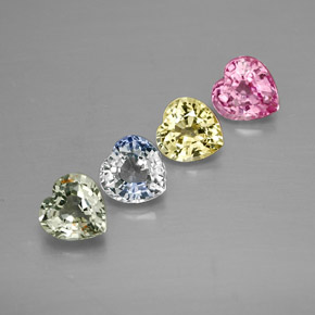 Zaffiro naturale multicolore da  ct, a forma di cuore, VS