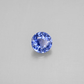 Zaffiro naturale blu da 0,62 ct, taglio rotondo, VS