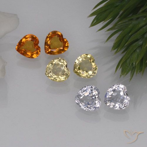 Zaffiro naturale multicolore da 1,60 ct, a forma di cuore, VVS-VS
