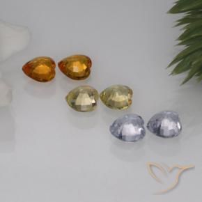 Zaffiro naturale multicolore da 1,60 ct, a forma di cuore, VVS-VS
